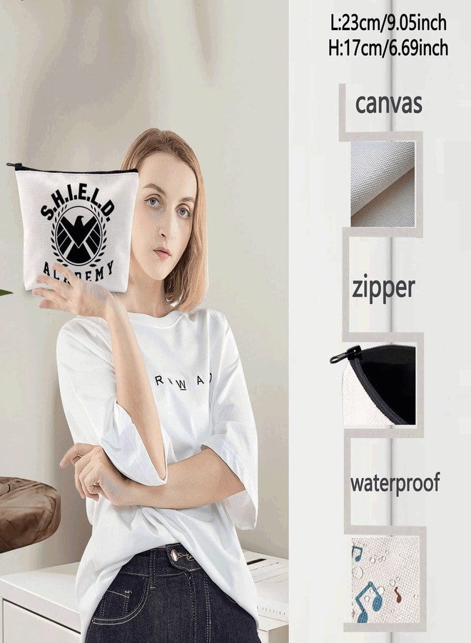 ليفلو حقيبة مكياج LEVLO Agent TV Show، هدية لمحبي مسلسل Shield Academy، حقيبة مكياج بسحاب وشعار Shield Academy للنساء (Shield Academy) - Image 4