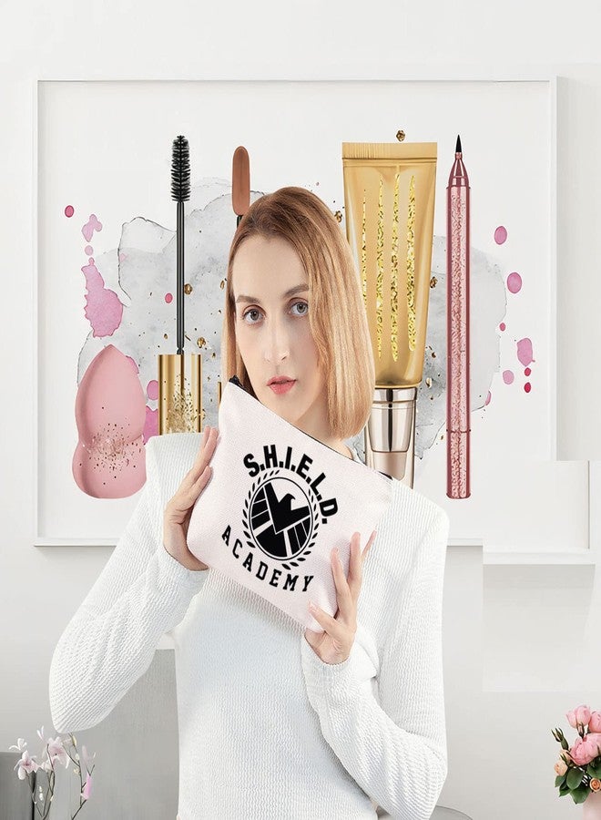 ليفلو حقيبة مكياج LEVLO Agent TV Show، هدية لمحبي مسلسل Shield Academy، حقيبة مكياج بسحاب وشعار Shield Academy للنساء (Shield Academy) - Image 2