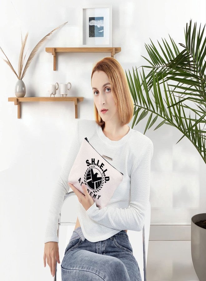 ليفلو حقيبة مكياج LEVLO Agent TV Show، هدية لمحبي مسلسل Shield Academy، حقيبة مكياج بسحاب وشعار Shield Academy للنساء (Shield Academy) - Image 5