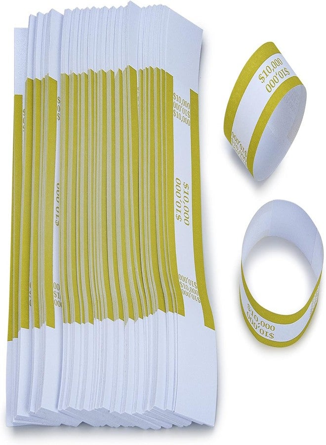 L LIKED Pack of 500 Currency Band Self Sealing Currency Straps Bands Money Bill Wrappers (Gold $10000-500 PCS) - Image 2