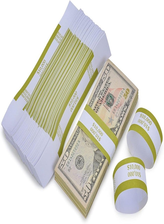 L LIKED Pack of 500 Currency Band Self Sealing Currency Straps Bands Money Bill Wrappers (Gold $10000-500 PCS) - Image 5