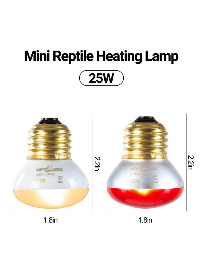 ريبتيزو مجموعة إضاءة الزواحف REPTIZOO Nano Dual Dome ومصباح تسخين الزواحف بقوة 25 وات، ومصباح تسخين صغير للزواحف النهارية ومصباح تسخين نانو باعث للحرارة  - Image 2