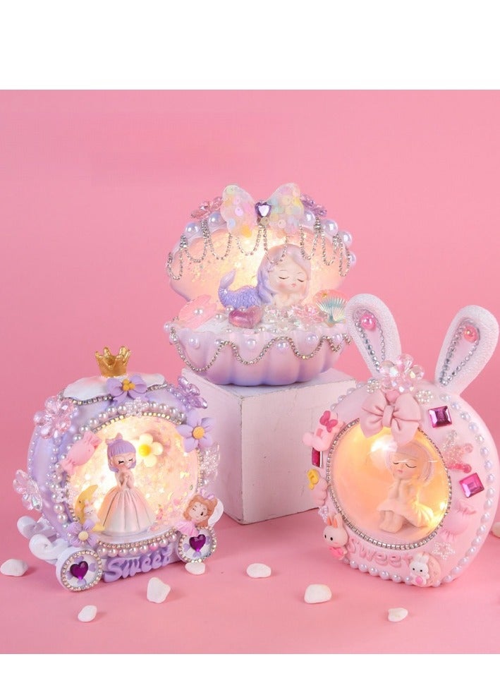 Girl's Creative Handmade Material Bag Making Night Light Birthday Gift Toy  - Image 3