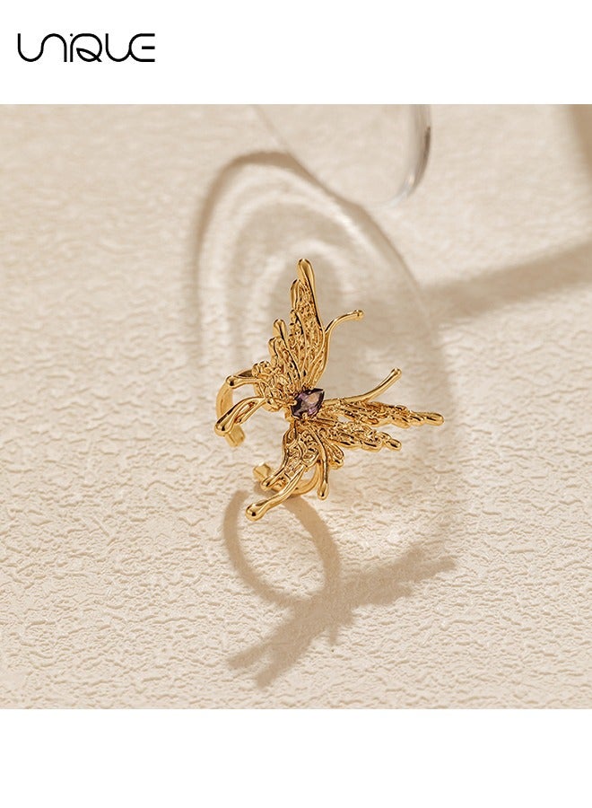 Unique Rings - Vintage Butterfly Rings - Gold Rings - Rings with Purple Diamonds - Adjustable Open Rings Expandable articulated rings for ladies and girls - Image 4