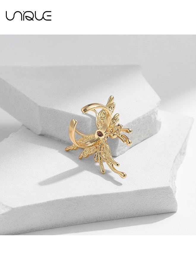 Unique Rings - Vintage Butterfly Rings - Gold Rings - Rings with Purple Diamonds - Adjustable Open Rings Expandable articulated rings for ladies and girls - Image 3