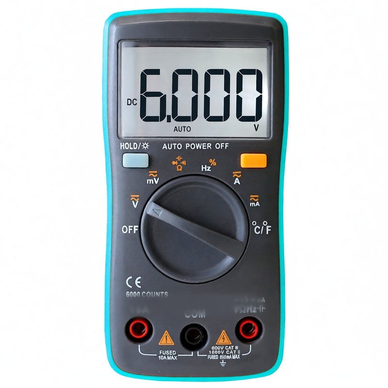مقياس رقمي رقمي LCD متعدد الوظائف RICHMETERS RM102 True RMS DMM لقياس الجهد والتيار المباشر والتيار المتردد والمقاومة والديود والسعة والحرارة، مع تحديد القطب تلقائيًا، أمبيرميتر فولتميتر أوميتر - Image 1