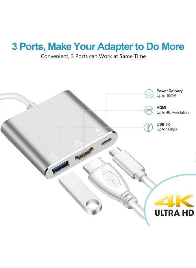 Zero Portable 3-in-1 USB Type-C Multiport Adapter – 4K HDMI Output, USB 3.0 Port, and Type-C Power Delivery Charging Hub Compatible with Laptops, Tablets, and Smartphones - Image 3