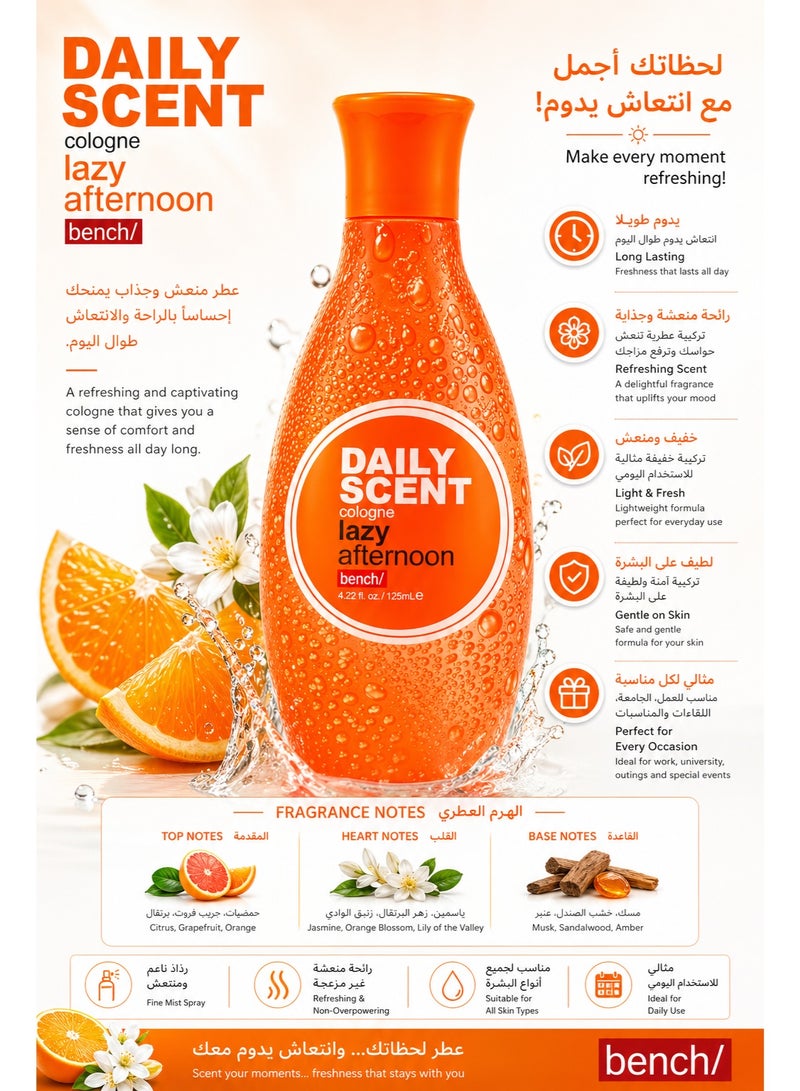 Bench Daily Scent Lazy Afternoon Cologne 125ml - Image 2