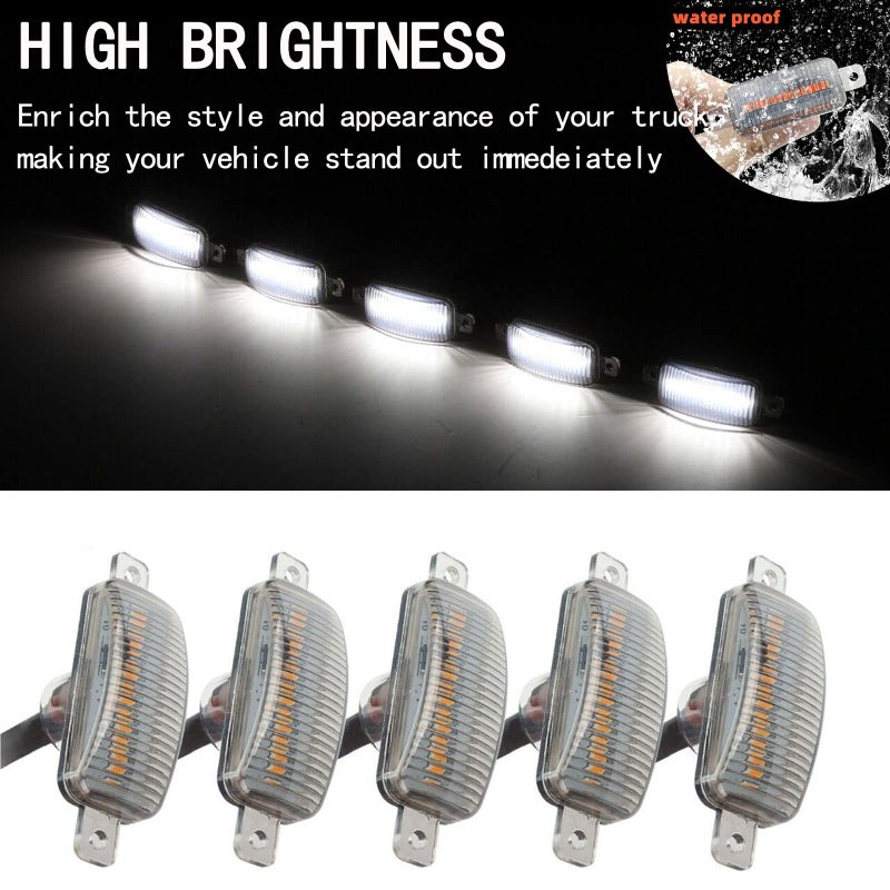 YUNHECAM Front Grille LED Lights for Toyota Tundra 2008up Universal Trucks SUV with Raptor Style Grill Trim White DRL Lamps for Dodge Ram/Ford F150/ Jeep Gladiator/GMC Sierra/Chevrolet Silverado/ (5PCS) - Image 5