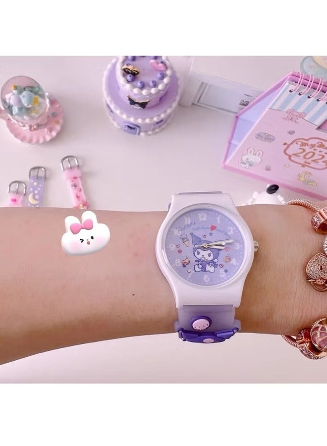 سانريو Sanrio 3D نمط الطفل المعصم ووتش مرحبا كيتي سينامورو للماء كوارتز ووتش كورومي الكرتون عيد الميلاد الووتش الفرقة الاطفال هدية  - Image 3