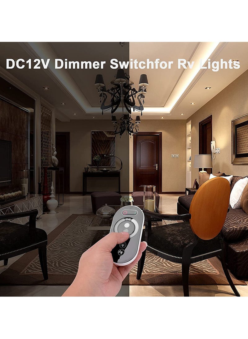 موصل تغيير الإضاءة LED 12V إلى 24V بقوة 30A، جهاز تحكم تعتيم PWM مع زر تشغيل/إيقاف، علبة من الألمنيوم، ضبط دقة للسطوع لشريط LED 5050 و 3528 - Image 4