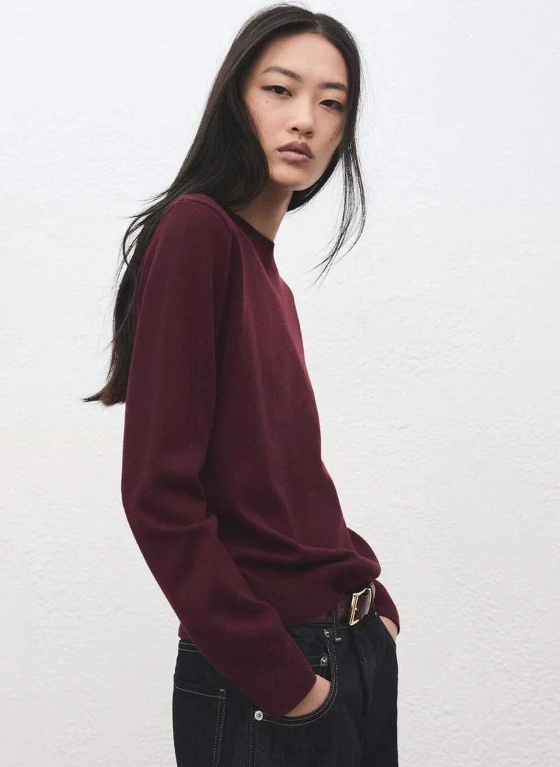 MANGO Round-neck knitted sweater