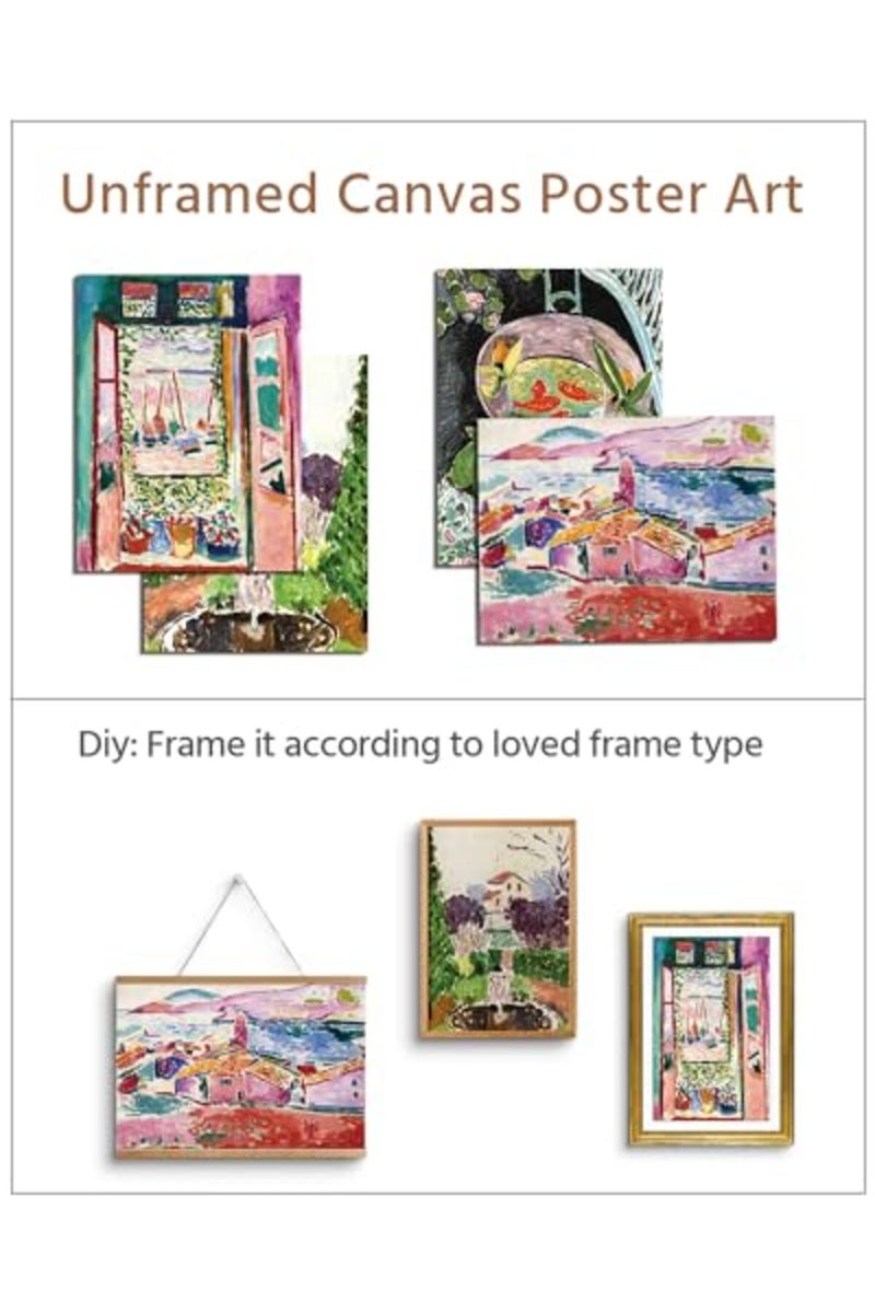 ARPEOTCY Vintage Abstract Canvas Posters Decor, 4Pcs Matisse Wall Art Aesthetic, 12x16 Inch, Canvas Print Art Paintings, Large Wall Pictures for Bedroom Living Room Kitchen, Unframed - Image 3