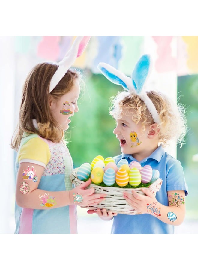ANTING 184 Pieces Easter Temporary Tattoos Stickers,12 Sheets Easter Egg Bunny Themed Tattoos Stickers,Fun Easter Basket Stuffers,Goodie Bag Fillers,Classroom Rewards - Image 2