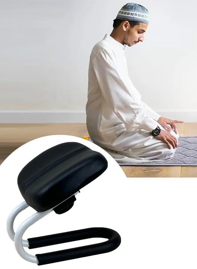 FOLAI Prostration Chair Prayer Chair Kneeling Stool for Muslims, Ergonomic Design for Comfortable Prayer Position, Meditation Stool Mindfulness Prayer Kneeling Stool Sujoud Chair with Anti-slip Cover, Black, 25x28x22.5cm - Image 1