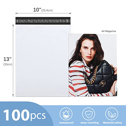 Metronic Poly Mailers 10x13 100 PC, Small White Shipping Bags Mailing Envelopes Self Seal, Mailers Poly Bags for Shipping Waterproof and Tear-Proof, Mailing Bag Packaging Bags for Small Business - Image 4