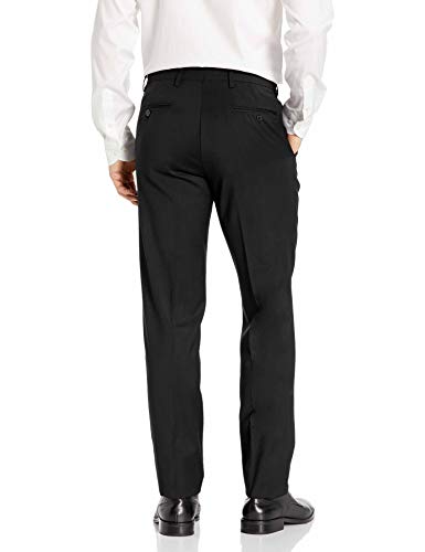 Palm Beach Men's High Twist Wool Suit Separate Flat Front Pants, Black, 38W Regular - Image 2