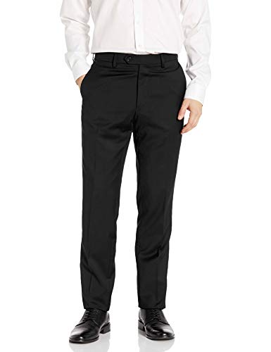 Palm Beach Men's High Twist Wool Suit Separate Flat Front Pants, Black, 38W Regular - Image 1