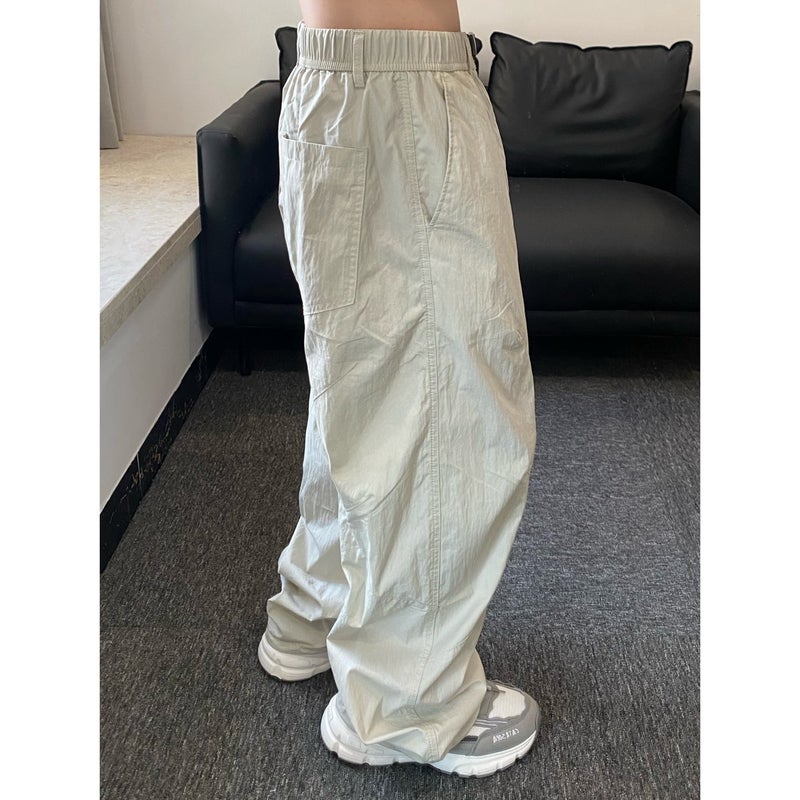 American Style Retro Mountain Outdoor Quick-drying Pants Mens Summer Functional Cool Solid Color cityboy Loose Casual Pants Light gray  - Image 1