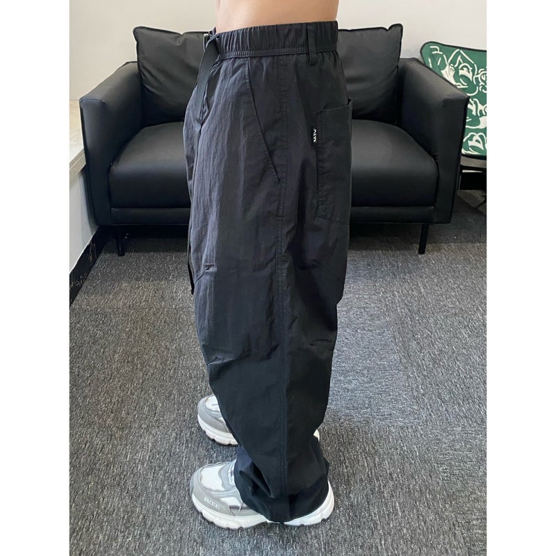 American Style Retro Mountain Outdoor Quick-drying Pants Mens Summer Functional Cool Solid Color cityboy Loose Casual Pants Light gray  - Image 2