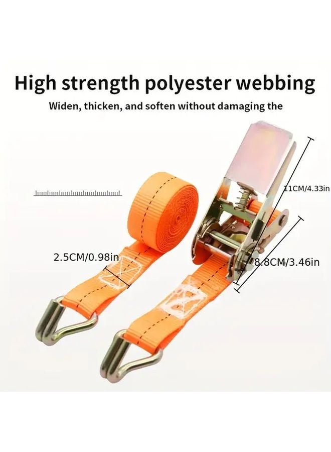 78.74 Inch Universal Truck Ratchet Strap Tightener Self Locking Rope Tie Down for Cargo Packaging - Image 3