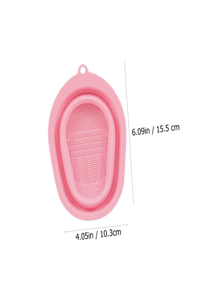 ACHARAJ Makeup Brush Cleaning Mat, Soft and Durable Silicone Cosmetic Cleaner Pad, Foldable Makeup Brush Cleaning Bowl, Portable Washing Tool Scrubber with 4 Textures (1ps/Multicolour) - Image 2