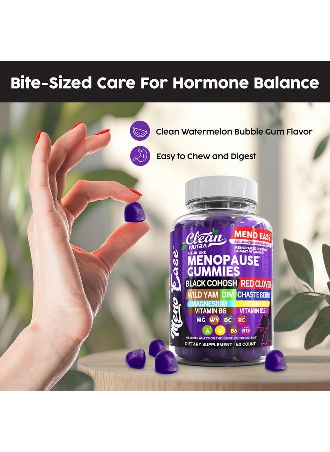 Clean Nutraceuticals - Menopause Supplement for Women Gummies with Black Cohosh, Wild Yam, DIM, Magnesium, Red Clover Chasteberry for Hormone Balance Relief Night Sweats Mood Plus Bergamot, Vitamin D3, Vitamin B6 B12 - Image 1