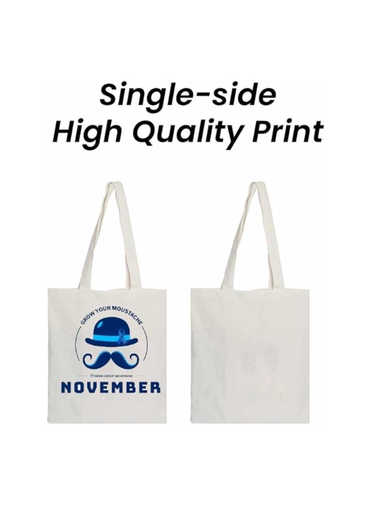 PRINTSHOP4ME Movember Awareness Cotton Jute Bag Eco-Friendly Tote For Supporting Men's Health Initiatives Ideal For Events,Fundraisers And Everyday Use Perfect For Supporting ProstateCancer Initiatives - Image 4