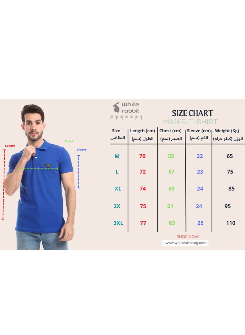 WHITE RABBIT Pique Pattern Turn Down Collar Polo Shirt  - Image 5