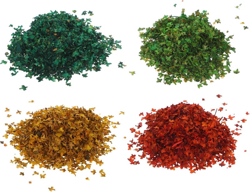 Realistic Miniature Leaves DIY Model Railway Scenery, Fall Colored Leaf Bag Filler Set for Fairy Garden Crafts, and Yellow for Diorama Layout - Image 1