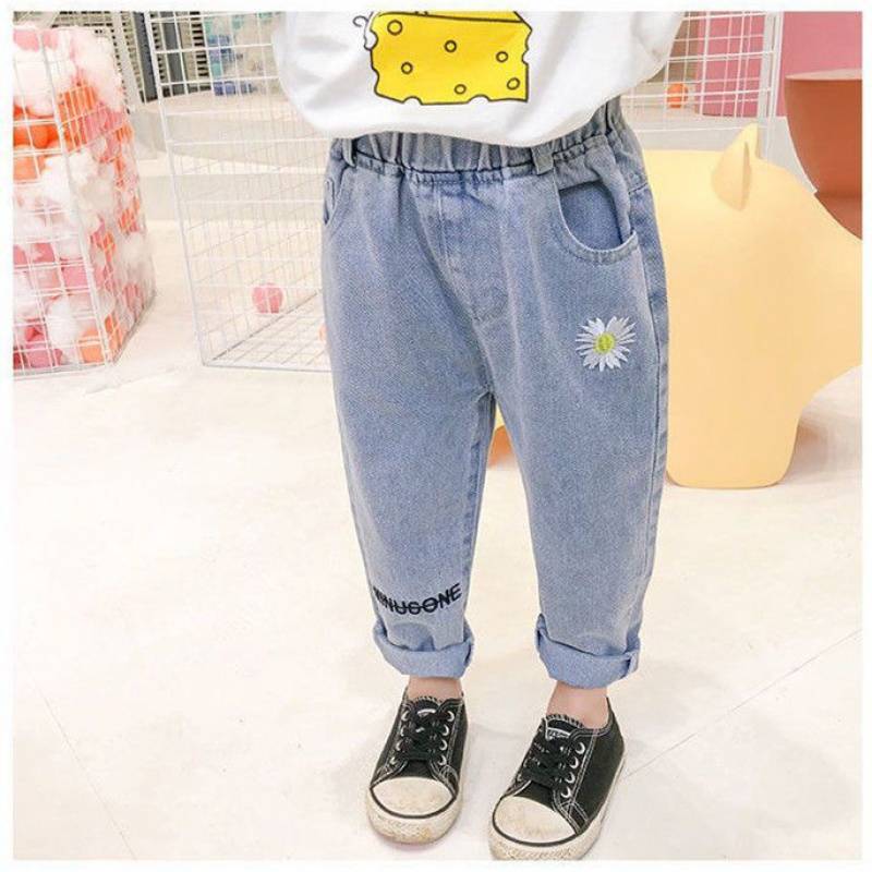 Girls' Jeans Children'S Wear Pants 2-10 Years Old Children'S Western Style Pants Korean Style Loose Trousers - Image 3