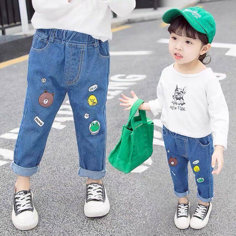 Girls' Jeans Children'S Wear Pants 2-10 Years Old Children'S Western Style Pants Korean Style Loose Trousers - Image 5
