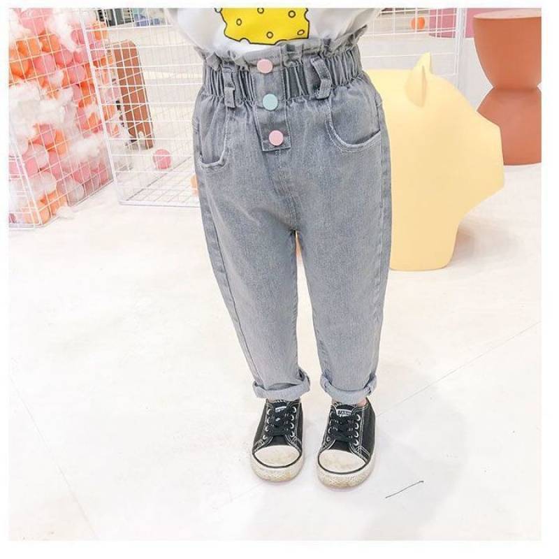 Girls' Jeans Children'S Wear Pants 2-10 Years Old Children'S Western Style Pants Korean Style Loose Trousers - Image 4