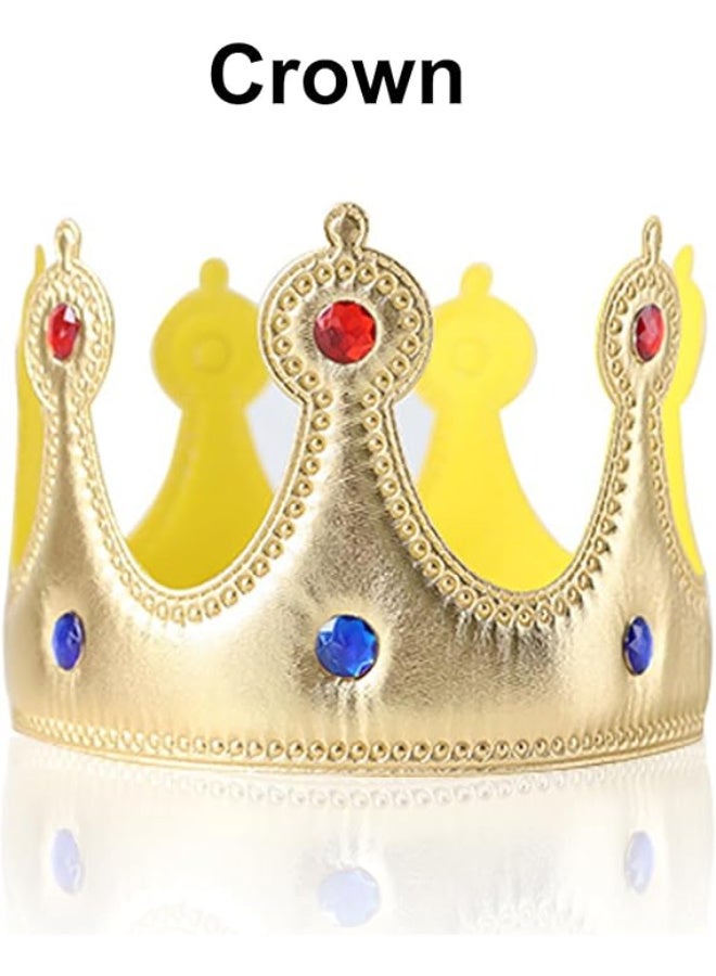 HI-FINE 3 Pcs Halloween Prince Costume for Kids King Crown Robe and Scepter Prince Costume for Boys King Cosplay - Image 5