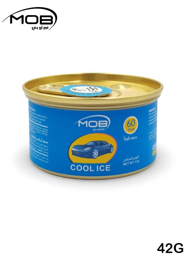 MOB Car Air Freshener Gel Cool Ice 42g Long Lasting Odor Eliminator for Car Home Washroom and Closet 60 Days Freshness Compact Leak Proof Design Suitable for SUV and Sedan Can Be Placed on Dashboard or Cup Holder Natural Pleasant Fragrance - Image 1