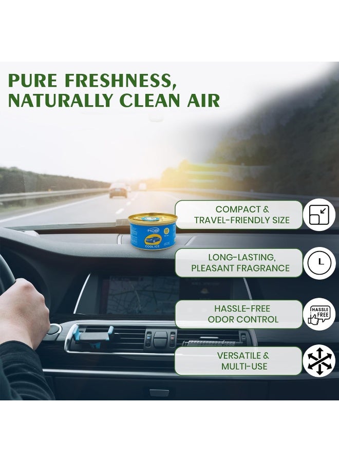 MOB Car Air Freshener Gel Cool Ice 42g Long Lasting Odor Eliminator for Car Home Washroom and Closet 60 Days Freshness Compact Leak Proof Design Suitable for SUV and Sedan Can Be Placed on Dashboard or Cup Holder Natural Pleasant Fragrance - Image 2