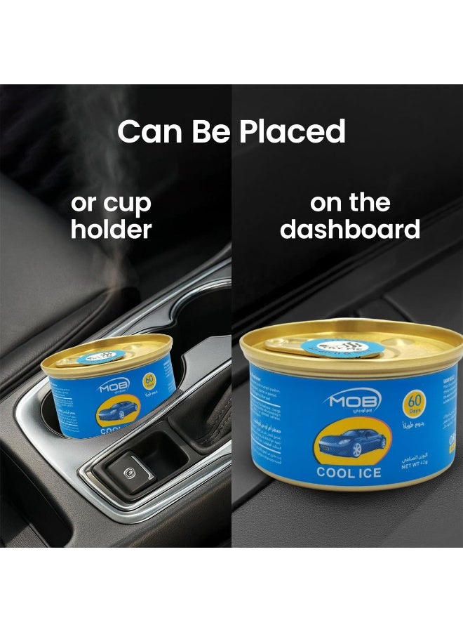 MOB Car Air Freshener Gel Cool Ice 42g Long Lasting Odor Eliminator for Car Home Washroom and Closet 60 Days Freshness Compact Leak Proof Design Suitable for SUV and Sedan Can Be Placed on Dashboard or Cup Holder Natural Pleasant Fragrance - Image 4