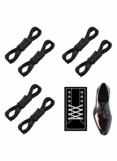 Round Black Shoe Laces,Waxed Shoelaces Cotton Material Shoelaces Ultra Strong and Durable for All Dress Shoes and Boots.3mm Thin,100cm Long. 6 Pair
