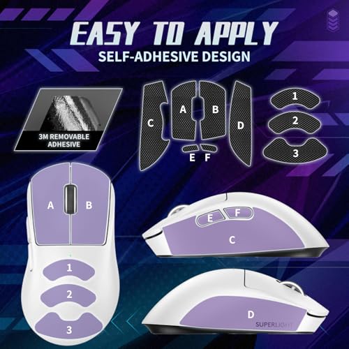TALONGAMES Mouse Anti Slip Grip Tape Compatible with Logitech G PRO X Superlight 2 DEX Wireless Gaming Mouse, Palm Sweat Absorption, Thin 0.5mm, Cut to Fit, Easy to Apply, Mouse Skin - Image 5