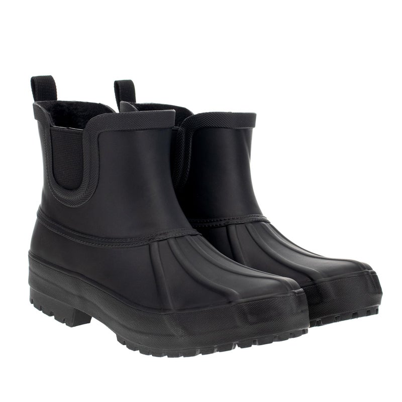 Chooka Ladies Chelsea Duck Rain Boot â€“ Waterproof Rubber Boot, Lined Interior, Elastic Side Gore, Memory Foam Insole, Black, 9 - Image 2