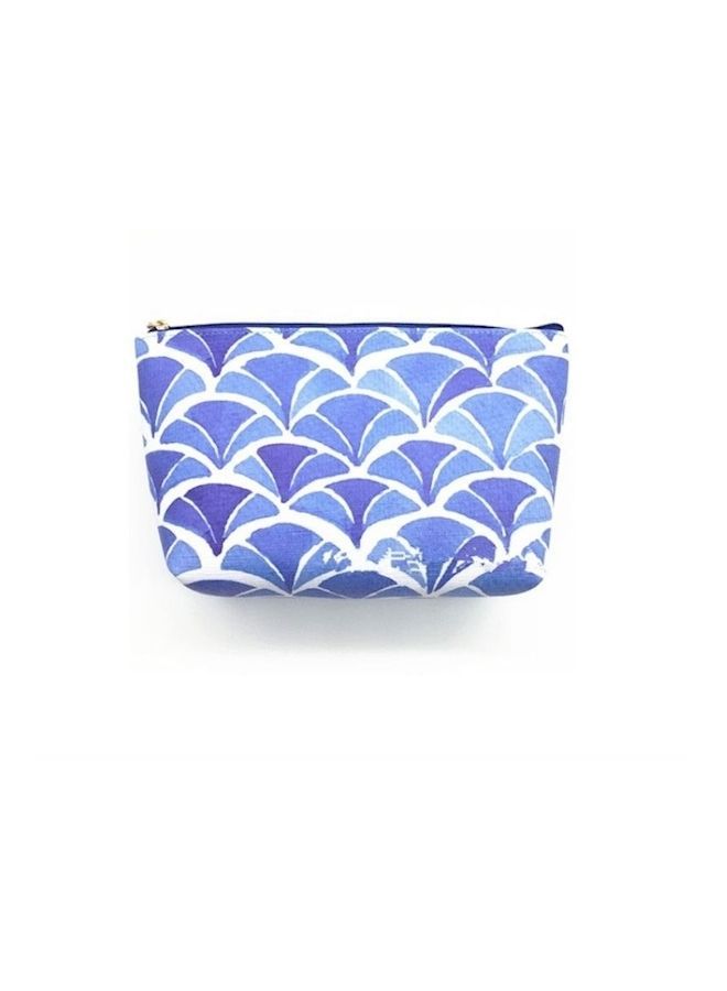 نيبمينينت حقيبة لتخزين الأدوات الشخصية مناسبة للسفر بنقشة موجة يابانية ومزودة بسحاب متعدد الألوان