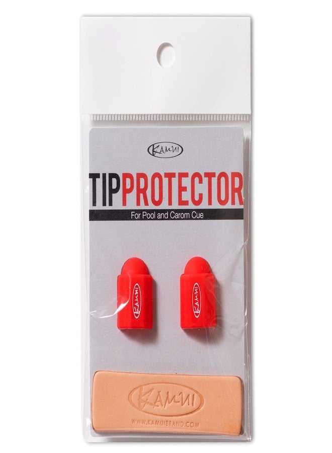 KAMUI Billiard Cue Tip Protector 2-Pack Leather Burnisher (Red) - Image 1