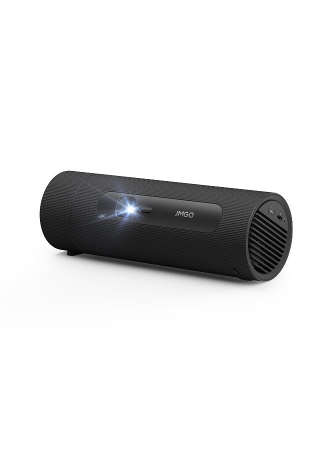 JMGO PicoFlix Portable Outdoor Projector with Rotating Gimbal, 1080P FHD & 3D, 420 ISO Lumens, Auto Focus, Built-in Battery 4.5H Movie Time, Google TV with Netflix, HDR10, 10W Speaker – Ideal for Camping & Travel