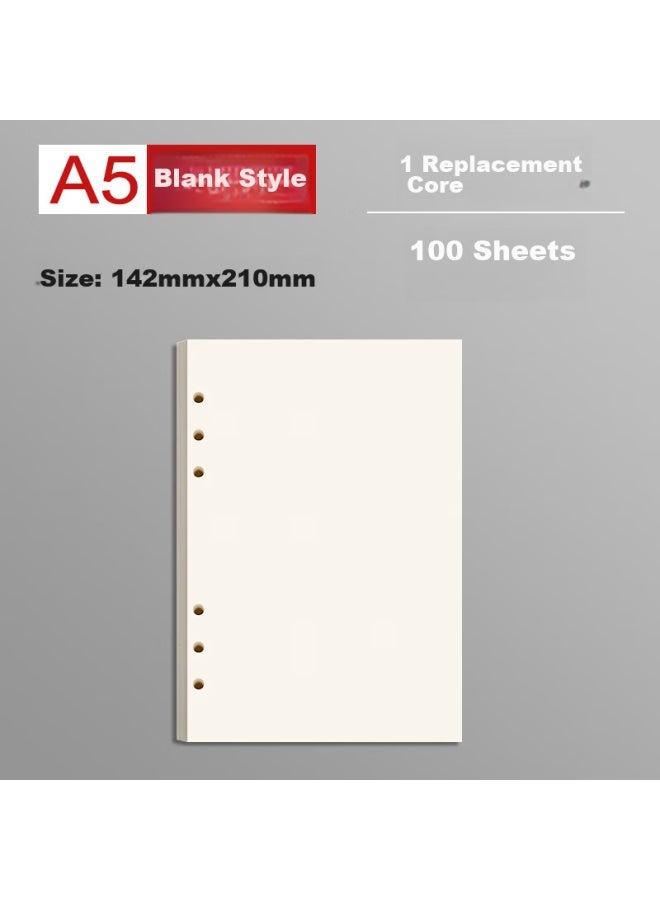 Ujia Loose-leaf Notebook Refill Paper, Blank Thick Replacement Pages, For Exam Preparation, Homework, Customizable For Businesses - Image 1
