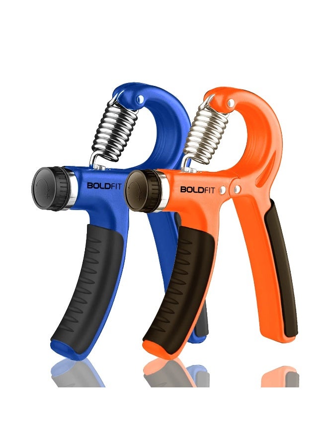 BOLDFIT مقوي قبضة اليد القابل للتعديل، مقبض يد للرجال والنساء لتمارين الصالة الرياضية ومعدات تمرين اليد للاستخدام في المنزل لتمارين الساعدين وتمارين الأصابع (60 كجم) عبوة من 2 - Image 1