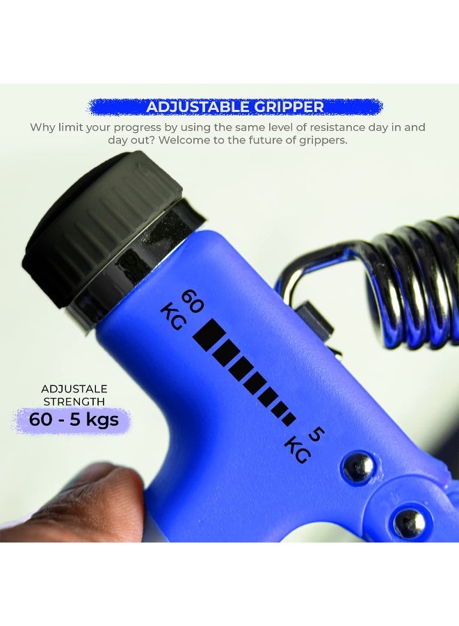 BOLDFIT مقوي قبضة اليد القابل للتعديل، مقبض يد للرجال والنساء لتمارين الصالة الرياضية ومعدات تمرين اليد للاستخدام في المنزل لتمارين الساعدين وتمارين الأصابع (60 كجم) عبوة من 2 - Image 2