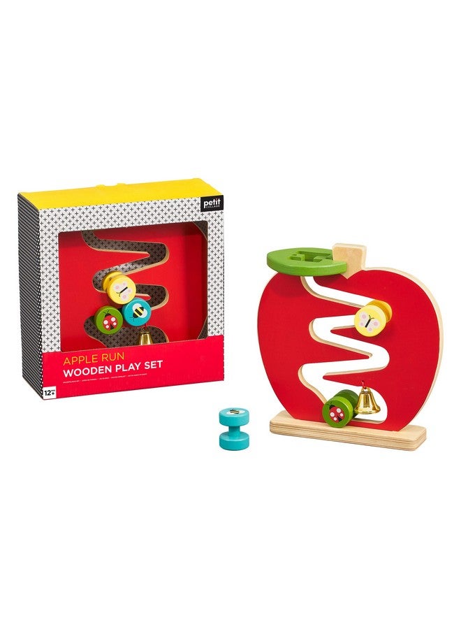 Petit Collage لعبة سباق التفاح الخشبية من بيتي كولاج للأطفال، ألعاب نشاط مصممة بمواد آمنة - لعبة خشبية للأطفال والرضع من عمر 12 شهرًا وما فوق، تعزز التنسيق بين اليد والعين - Image 1