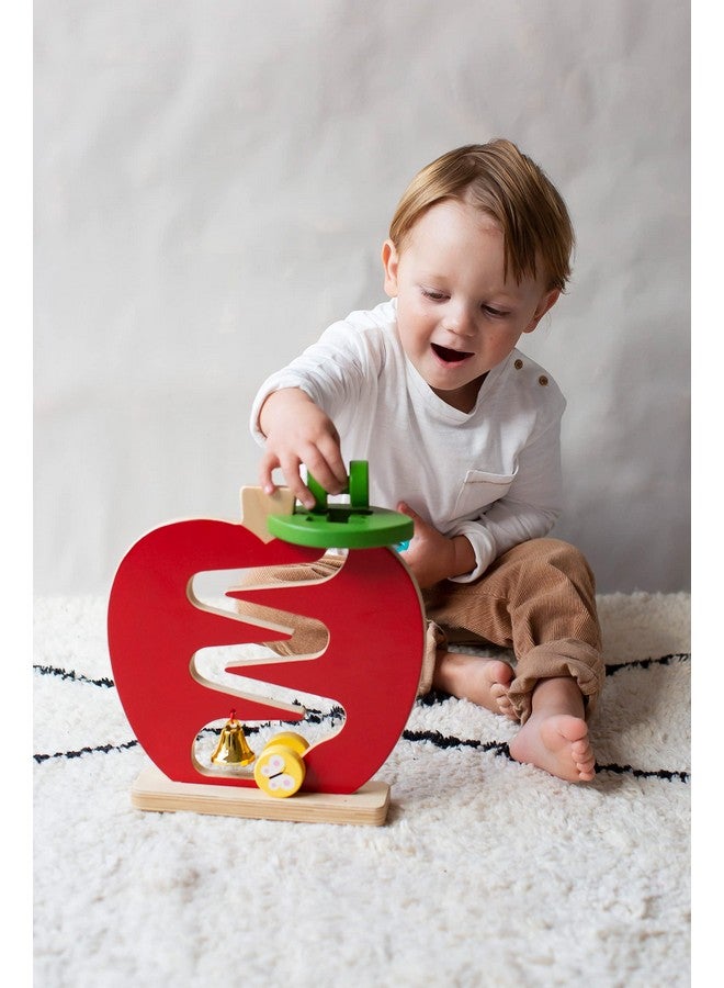 Petit Collage لعبة سباق التفاح الخشبية من بيتي كولاج للأطفال، ألعاب نشاط مصممة بمواد آمنة - لعبة خشبية للأطفال والرضع من عمر 12 شهرًا وما فوق، تعزز التنسيق بين اليد والعين - Image 2