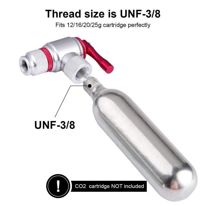 COTOUXKER CO2 Bike Tire Inflator, Quick & Easy Presta and Schrader Valve Compatible Bicycle Pump for Road and Mountain Bikes Include Sleeve and No CO2 Cartridges - Image 2