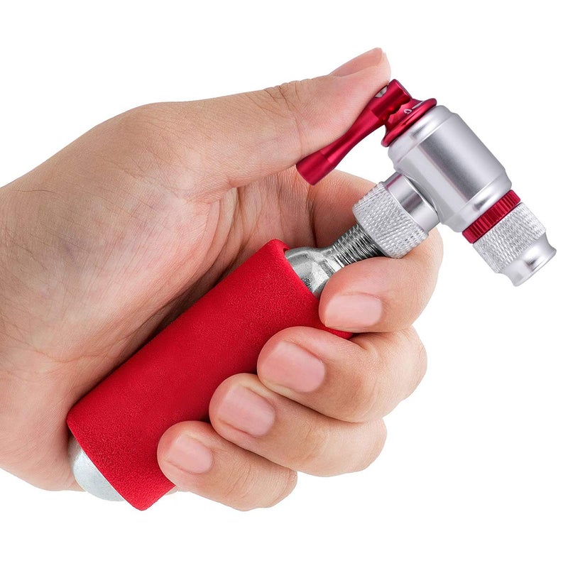 COTOUXKER CO2 Bike Tire Inflator, Quick & Easy Presta and Schrader Valve Compatible Bicycle Pump for Road and Mountain Bikes Include Sleeve and No CO2 Cartridges - Image 3